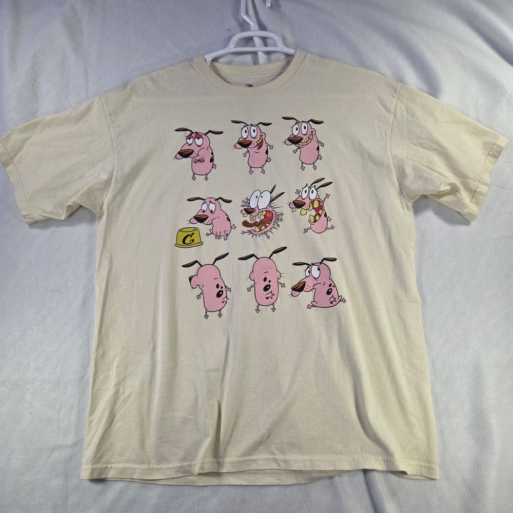 Cartoon Network Courage the Cowardly Dog Graphic T-Shirt Cream XL